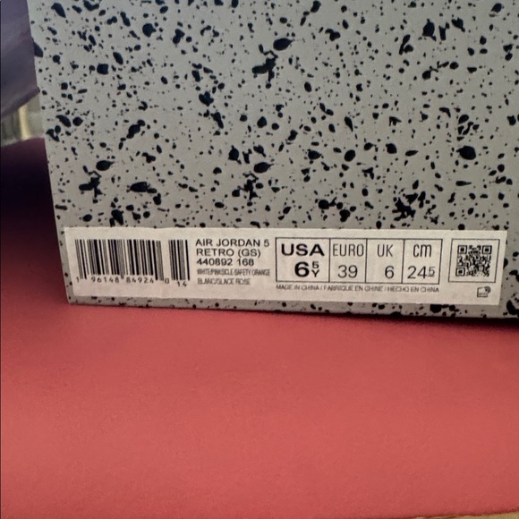 Nike Air Jordan 5 Retro GS Pinksinkle Orange White 440892-168 Sz 6Y Never worn - Picture 6 of 9